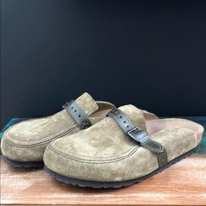 Birkenstock Suede Slip-On Clogs with Buckle